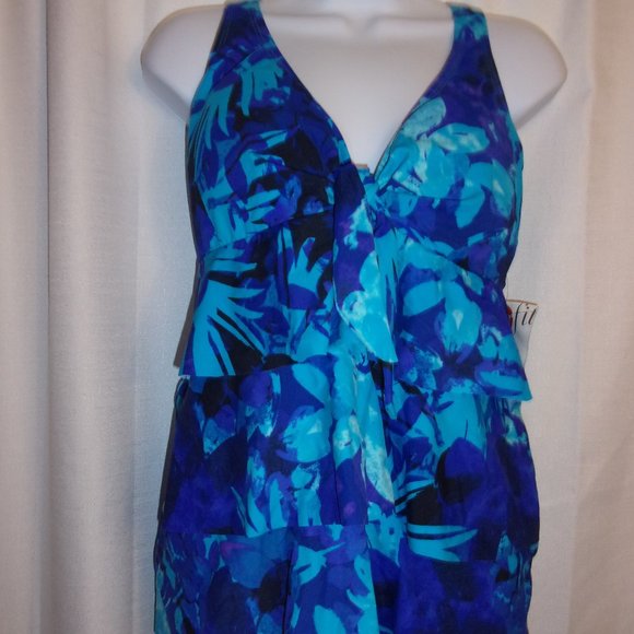 Avenue Other - Nwt Avenue Sz 20 Blue Layered Swim Top